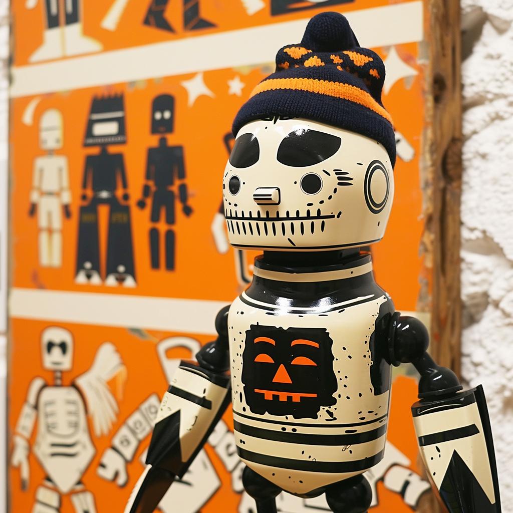vintage  robot  halloween  pumpkin  streetwise  culture  minimal  aggressive  hat  character 949490
