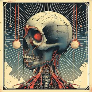 skull  poster  synthwave  abstract  dark  geometry  symbolism  red  minimal  design 1038673