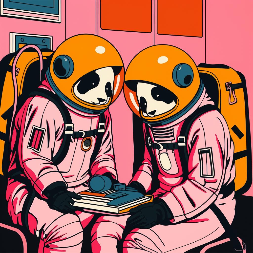 mars  pandas  spacesuits  reading  books  imaginative  cute  space  adventure  fantasy 959675