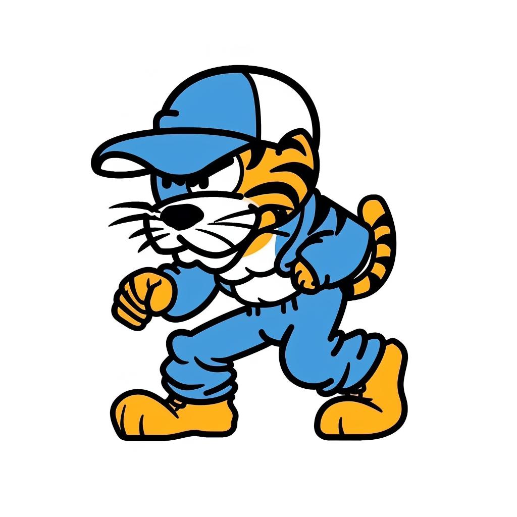tiger  mascot  illustration  cartoon  street  cap  simple  running  urban  culture 958904