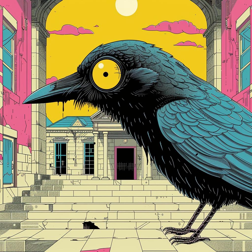 poster  crow  dark  occult  naturalistic  spiritual  graphic  illustration  art  style 924872