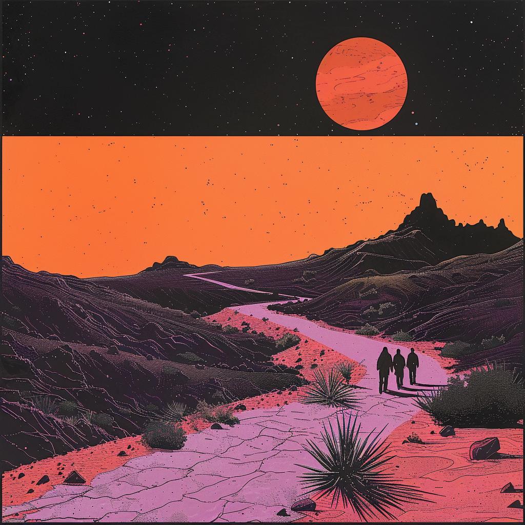 convicts  desert  hyper-realistic  screenprinting  axonometric  Toshio  Saeki  cover  album  desert 960888