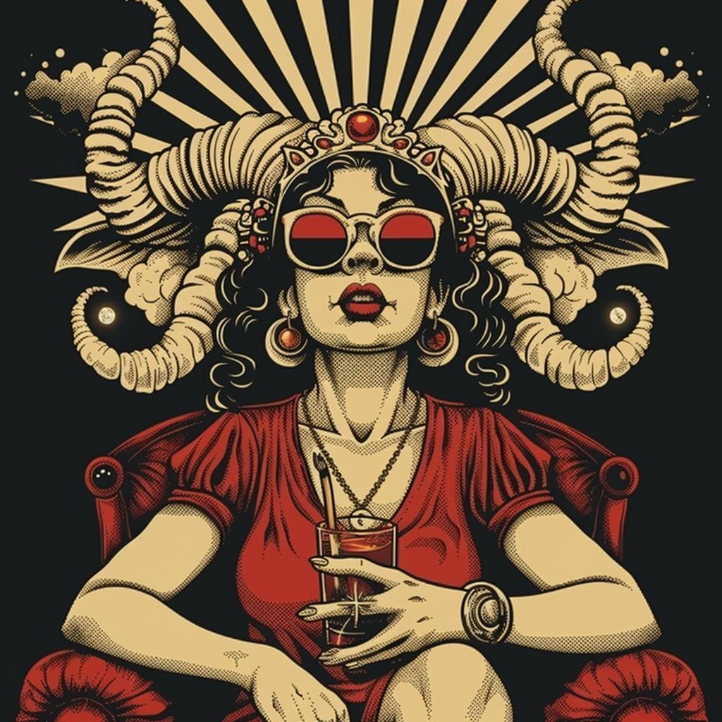 woman  horns  sunglasses  chair  provocative  dark  spiritual  naturalistic  occult  art 936167