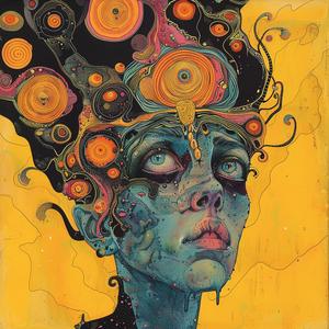 surreal  female  colorful  hair  eyes  symbolist  vibrant  playful  fantasy  portrait 1079238