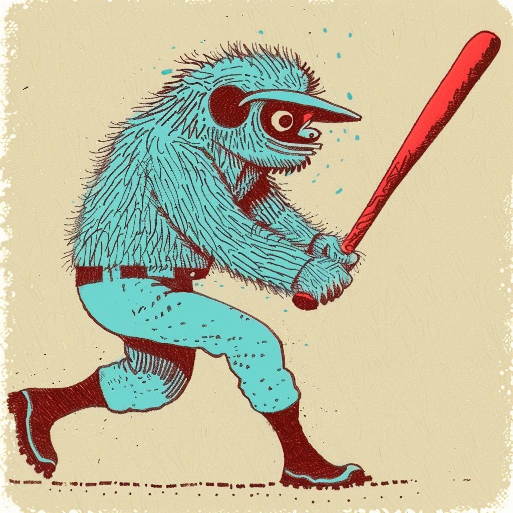 baseball  player  monster  bat  cartoon  uniform  playful  dynamic  sport  funny 940351