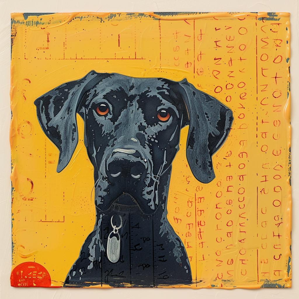 encaustic  paint  dog  black  orange  eyes  Joan  Cornella  impasto  art 1015457