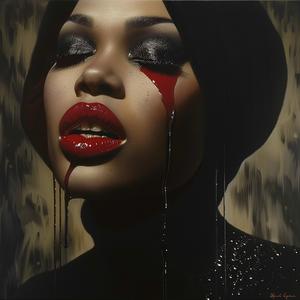 Art  Deco  model  fangs  dripping  makeup  blood  female  portrait  vivid 1074635