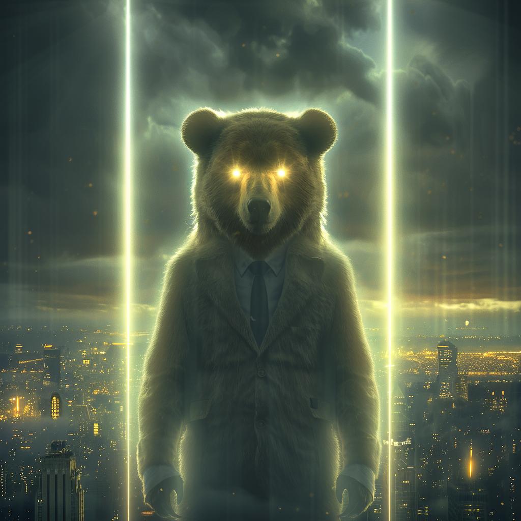 bear  anthropomorphic  surreal  volumetric  lighting  glow  suit  city  art  urban 963006