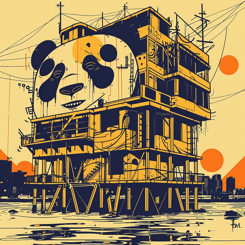 surreal  poster  panda  building  ominous  occult  Simon  Stalenhag  art  creative 939468