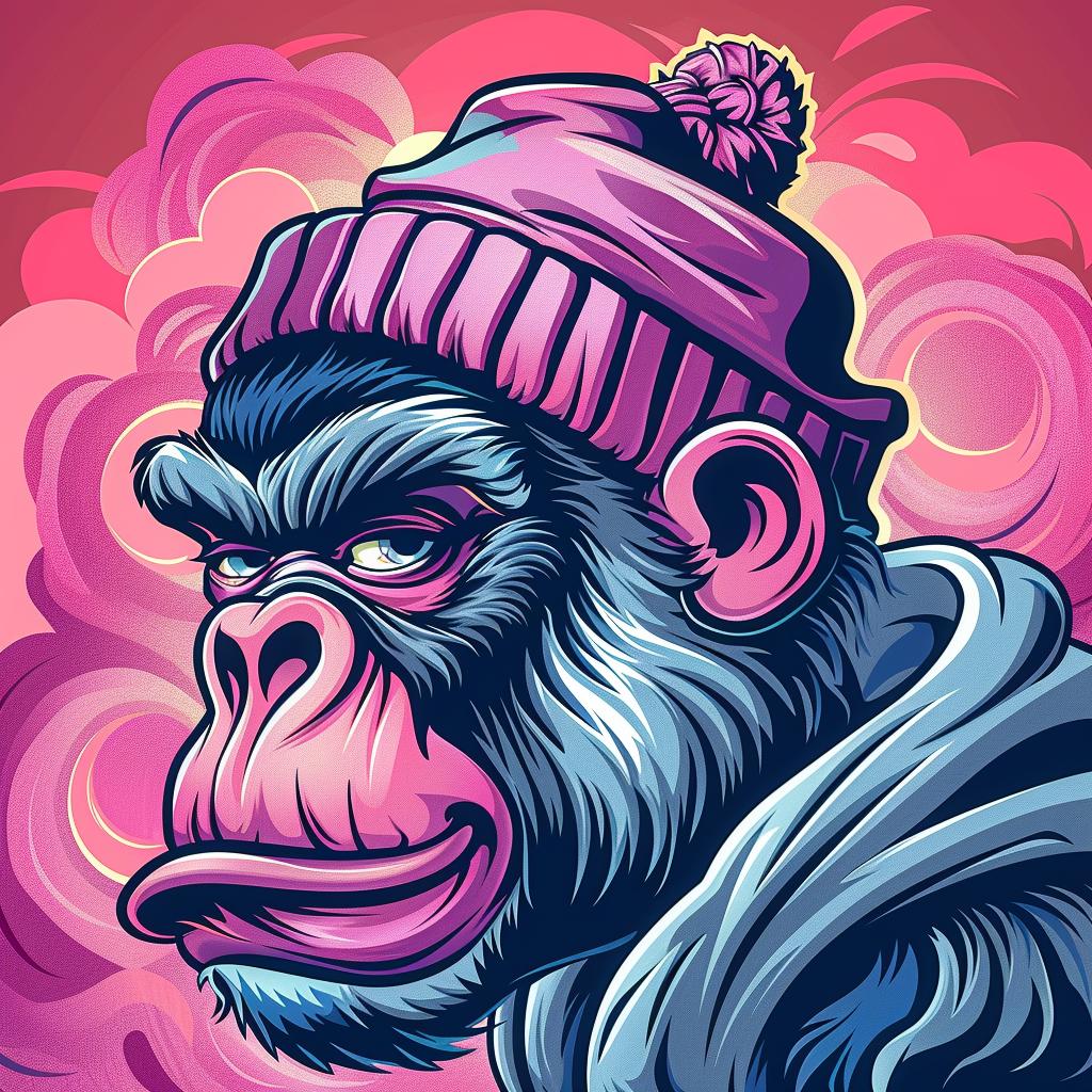 gorilla  anthropomorphic  streetwise  minimal  hat  character  urban  illustration  vector  simple 958289