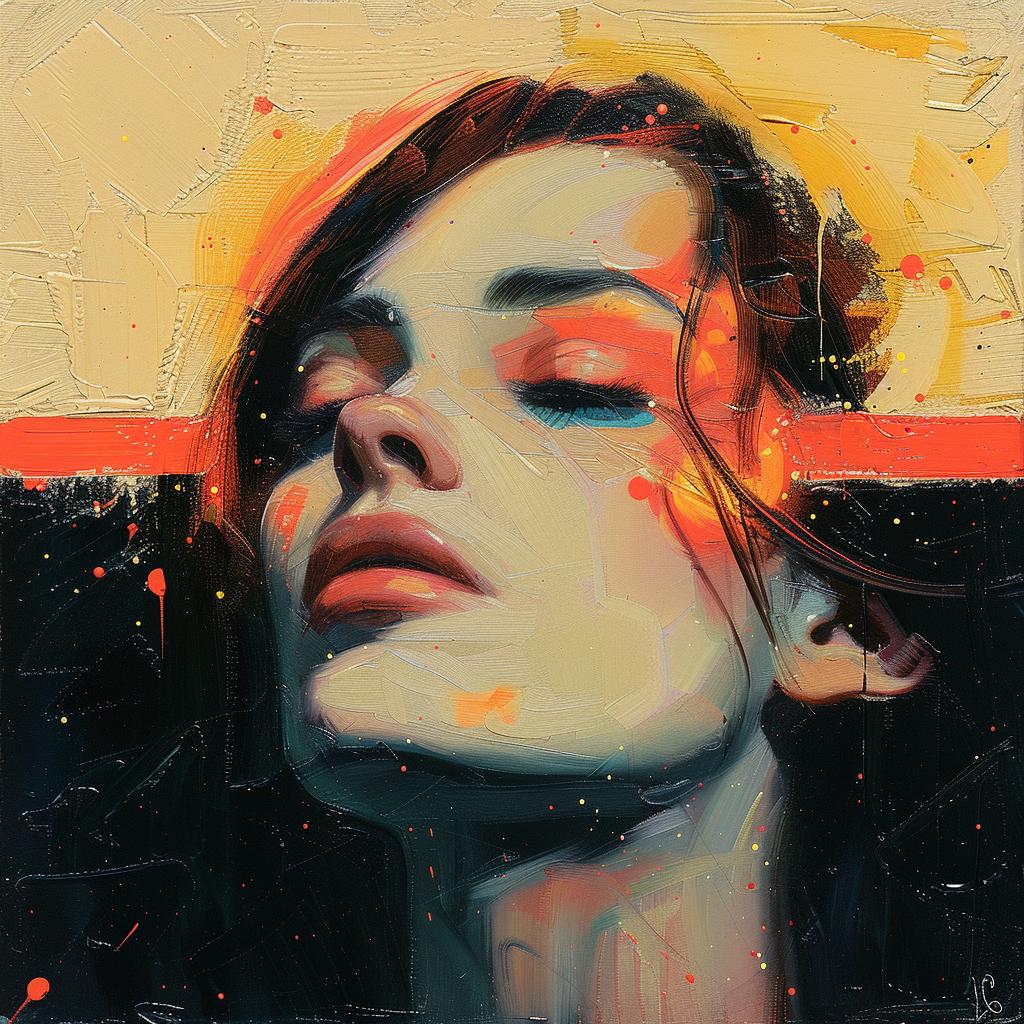 chromoluminosity  portrait  orange  yellow  paint  female  colorful  artistic  vibrant  abstract 963828