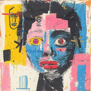 surreal  album  cover  painting  face  head  risograph  symbolist  hyper-realistic  screenprinting 1079316