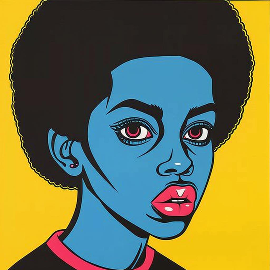painting  black  woman  blue  face  expressive  portrait  colorful  stylized  artistic 1024292