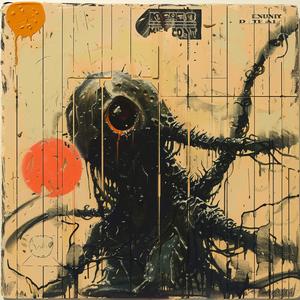 octopus  red  sun  encaustic  painting  Bernie  Wrightson  Todd  McFarlane  vibrant 1066985