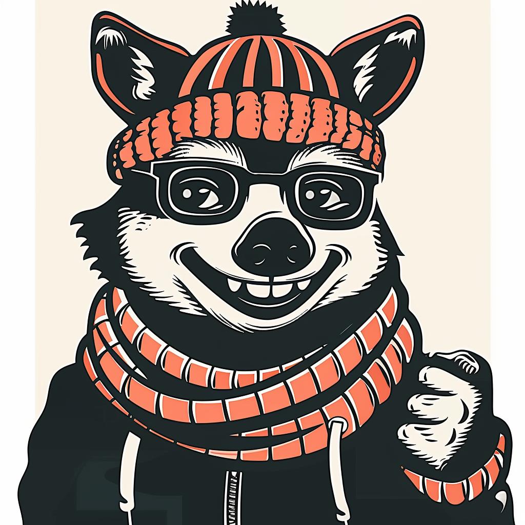 dog  glasses  scarf  cartoon  playful  humorous  character  urban  stylized  fun 957428