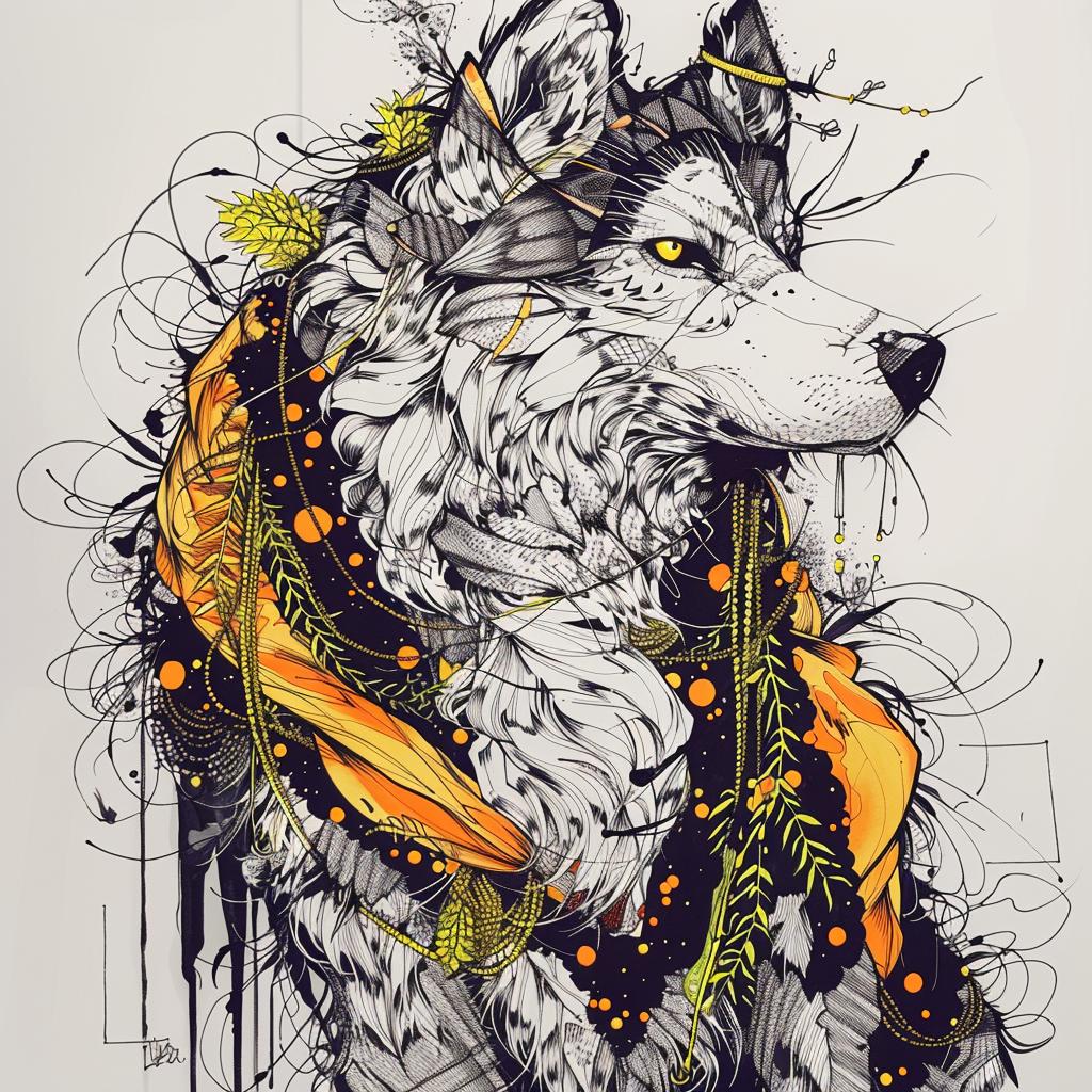 mythical  creature  hybrid  dogs  canines  flowers  wolf  fantastical  unique  blend 952782