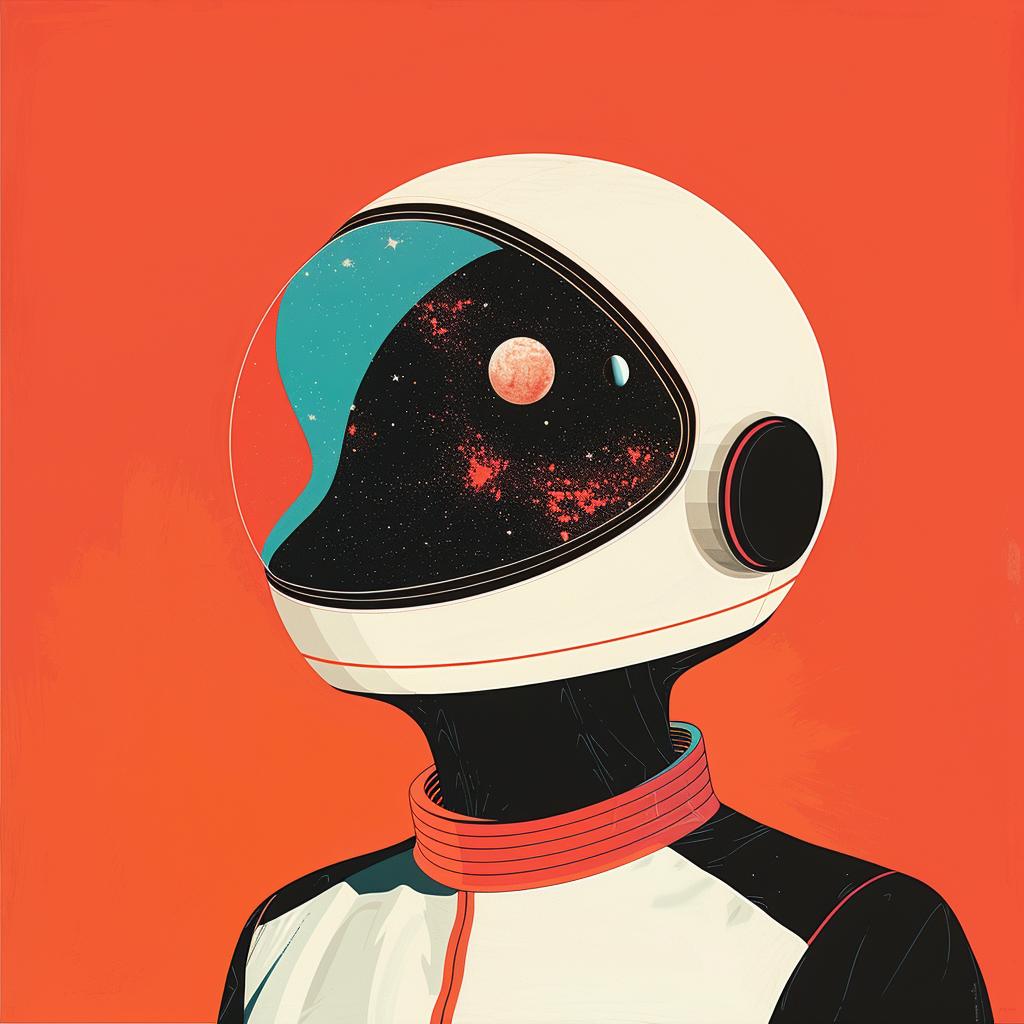 album  surreal  astronaut  space  creative  colorful  design  2001  orange  suit 978600