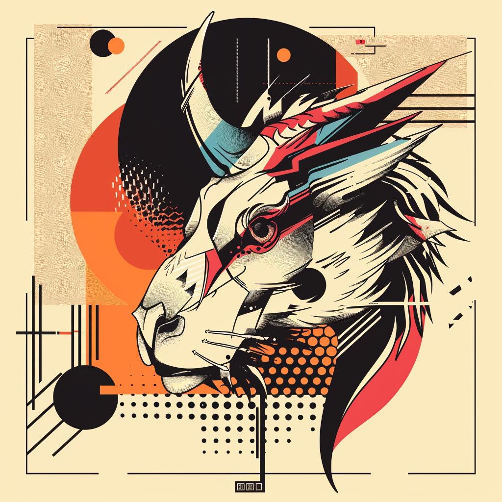mythical  creature  hybrid  dragon  abstract  fantasy  art  illustration  whimsical  colorful 939599