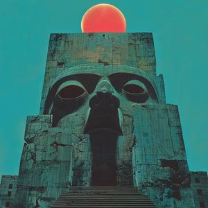 album  cover  sun  rising  neon  horror  occult  teal  art  mystical 1079428