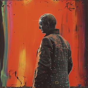 man  suit  orange  background  painting  chromolithography  glitter  formal  vivid  stylized 1039273