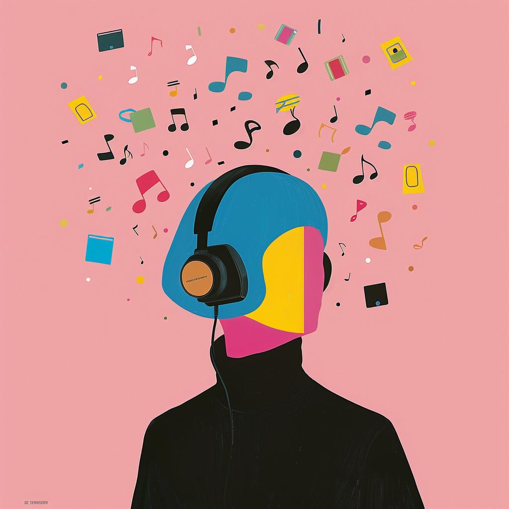 surreal  music  headphones  person  album  creative  vibrant  imaginary  colorful  art 1017986