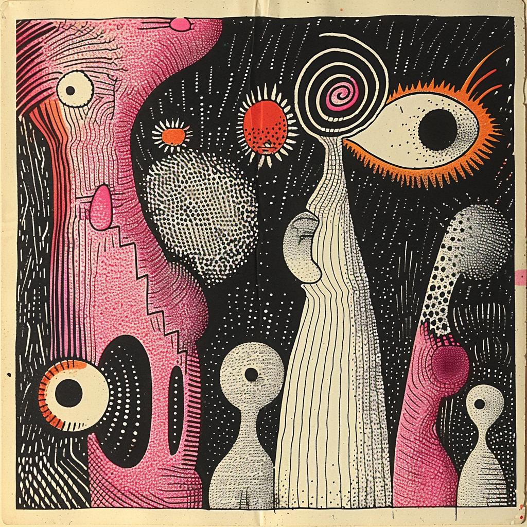 abstract  drawing  silhouettes  black  pink  design  art  modern  mid-century  creative 916176