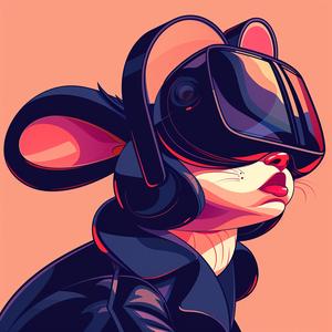 cartoon  VR  headset  critter  cute  playful  technology  humor  animal  fun 1072408