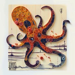octopus  paper  quilling  colorful  underwater  art  sculpture  creative  craft  whimsical 1067122