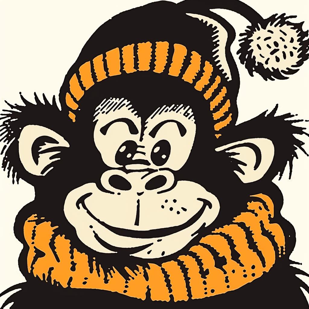 gorilla  cartoon  hat  scarf  white  background  humorous  animal  comical  thumbs_up 942455
