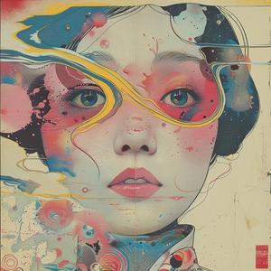 surreal  album  cover  woman  colorful  eyes  symbolist  artwork  graphic  vibrant 1064909