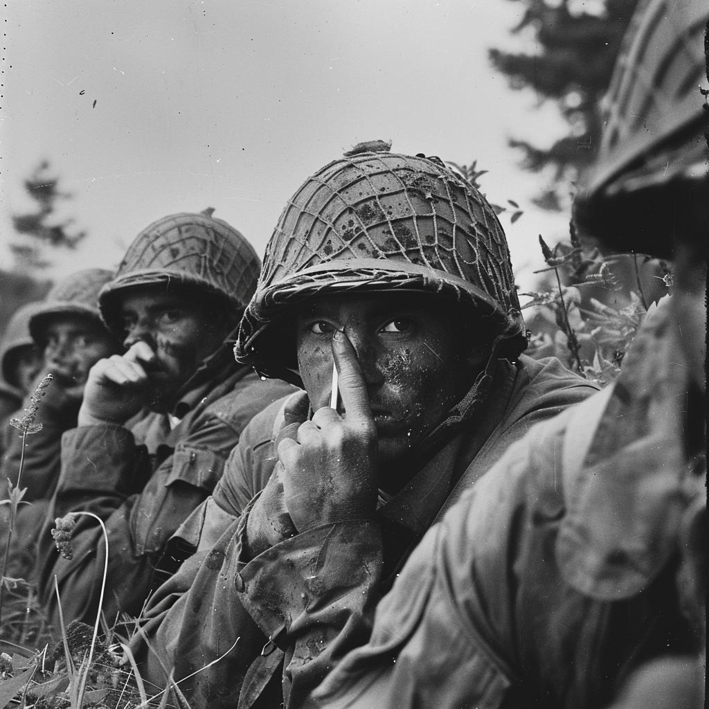 soldiers  ww2  ghostarmy  grass  gesture  silence  secret  historical  military  group 970403
