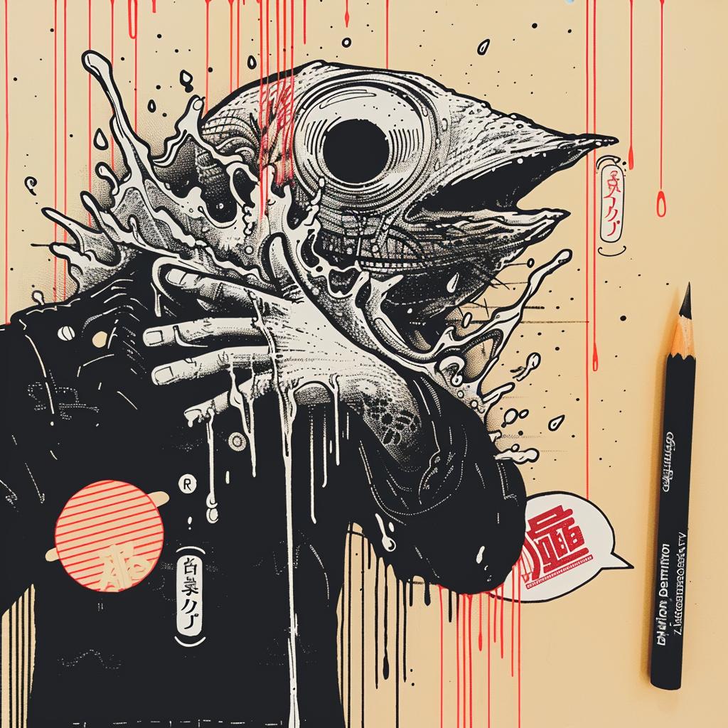 رسم دم سمكة، رسم فم، رسم توضيحي، حيوان، مروع، ياباني 947997