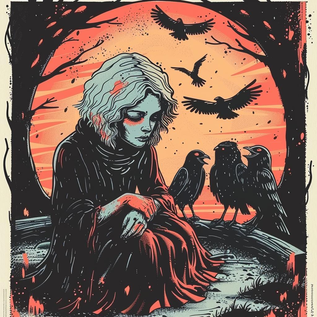 woman  tree  illustration  occult  spiritual  dark  naturalistic  terror  poster  crow 930057