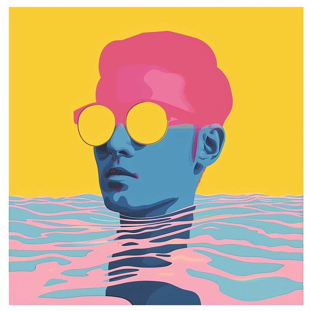surreal  album  cover  synthwave  man  sunglasses  water  colorful  art  creative 977148