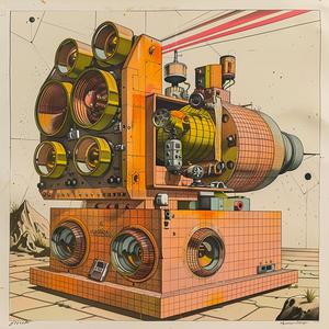 2D  sketch  drawing  projector  Bernard  Buffet  hand-drawn  isolated  colors  detailed 1037182