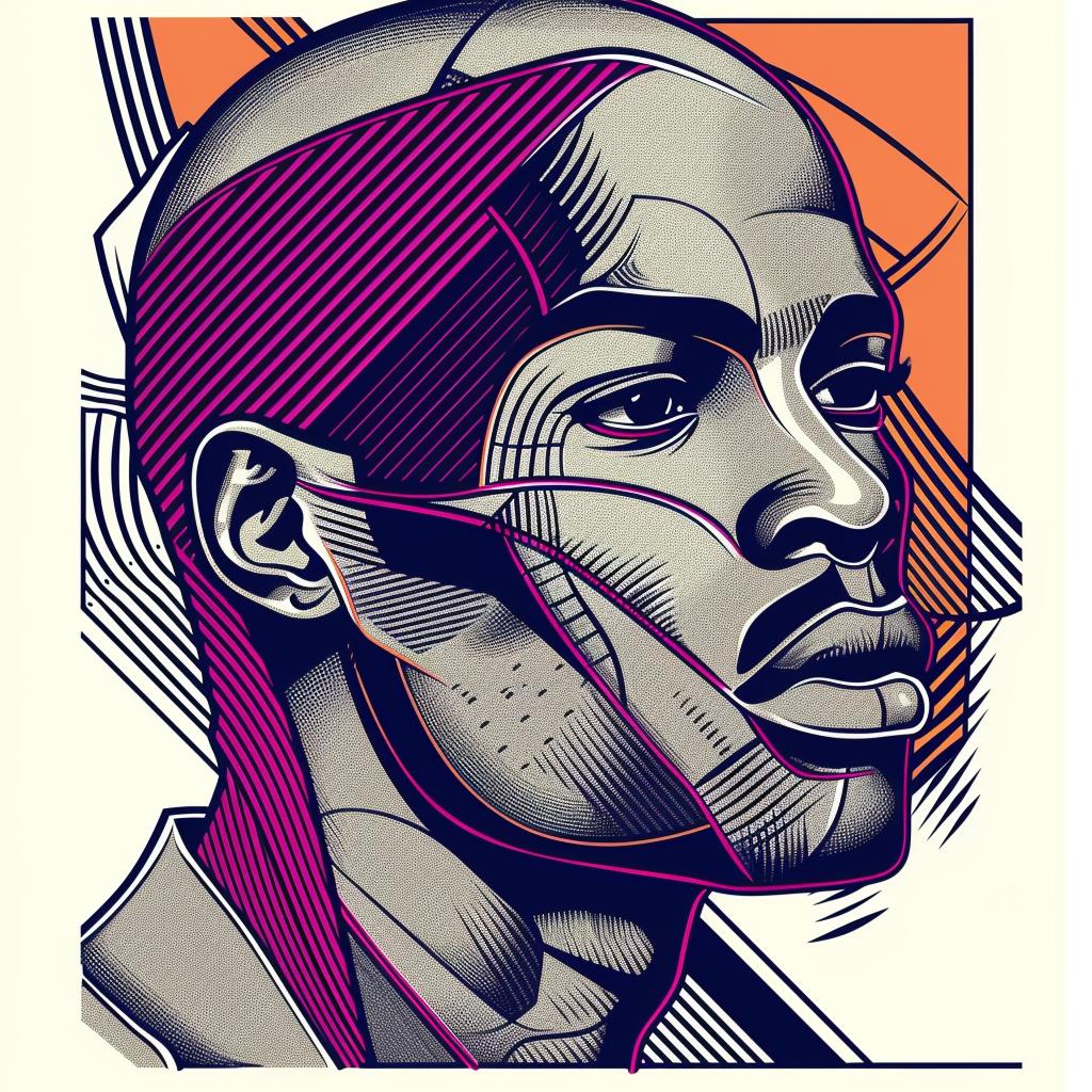 PopArt  african-american  bald  face  geometric  pattern  male  portrait  graphic  modern 937901