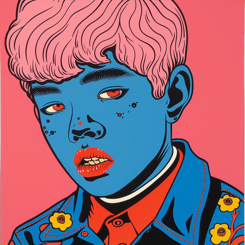 album  cover  boy  hair  painting  blue  pink  illustration  portrait  contemporary 1024948