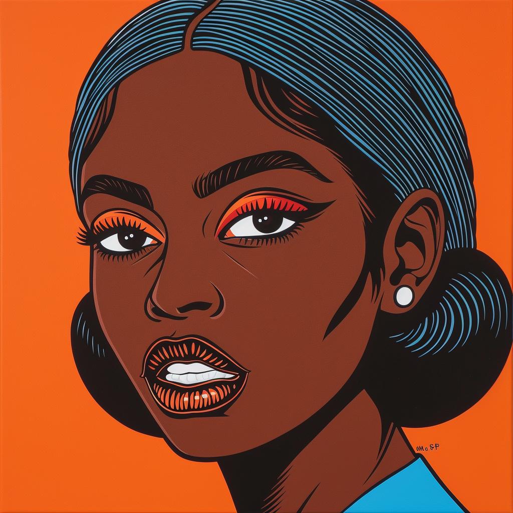 woman  30years  African  blueeyes  painting  portrait  beauty  color  style  hair 972539