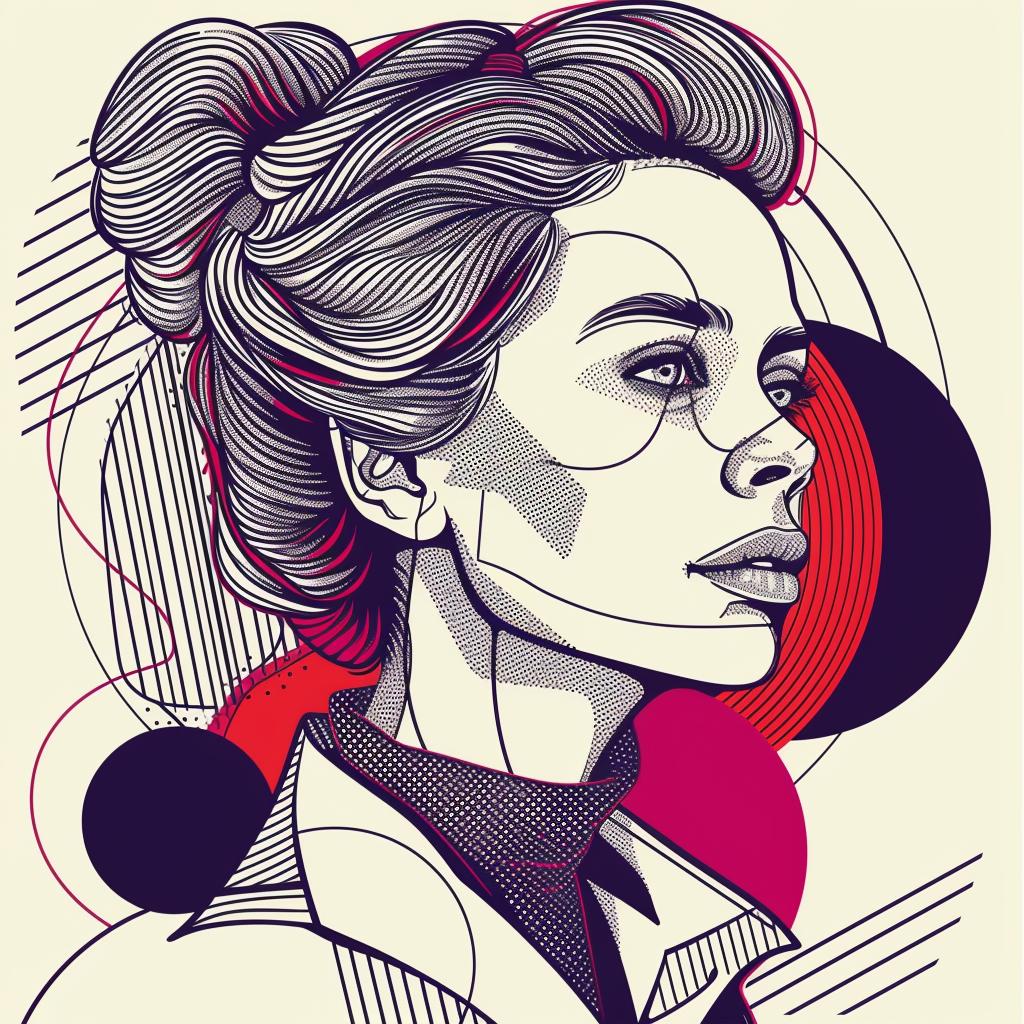 رسم توضيحي لامرأة شقراء من فن البوب، صورة شخصية حديثة وبسيطة 936958