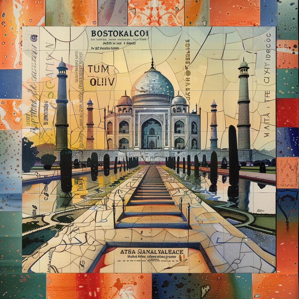 Taj  Mahal  mosaic  India  art  collage  colorful  pattern  design  culture 1017147