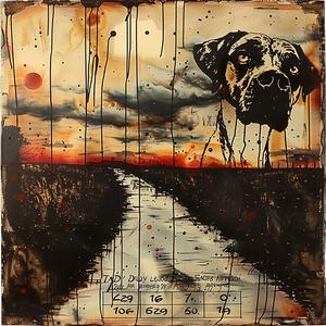 dog  painting  encaustic  red  background  Todd  White  Richard  Avendon  art 1064094