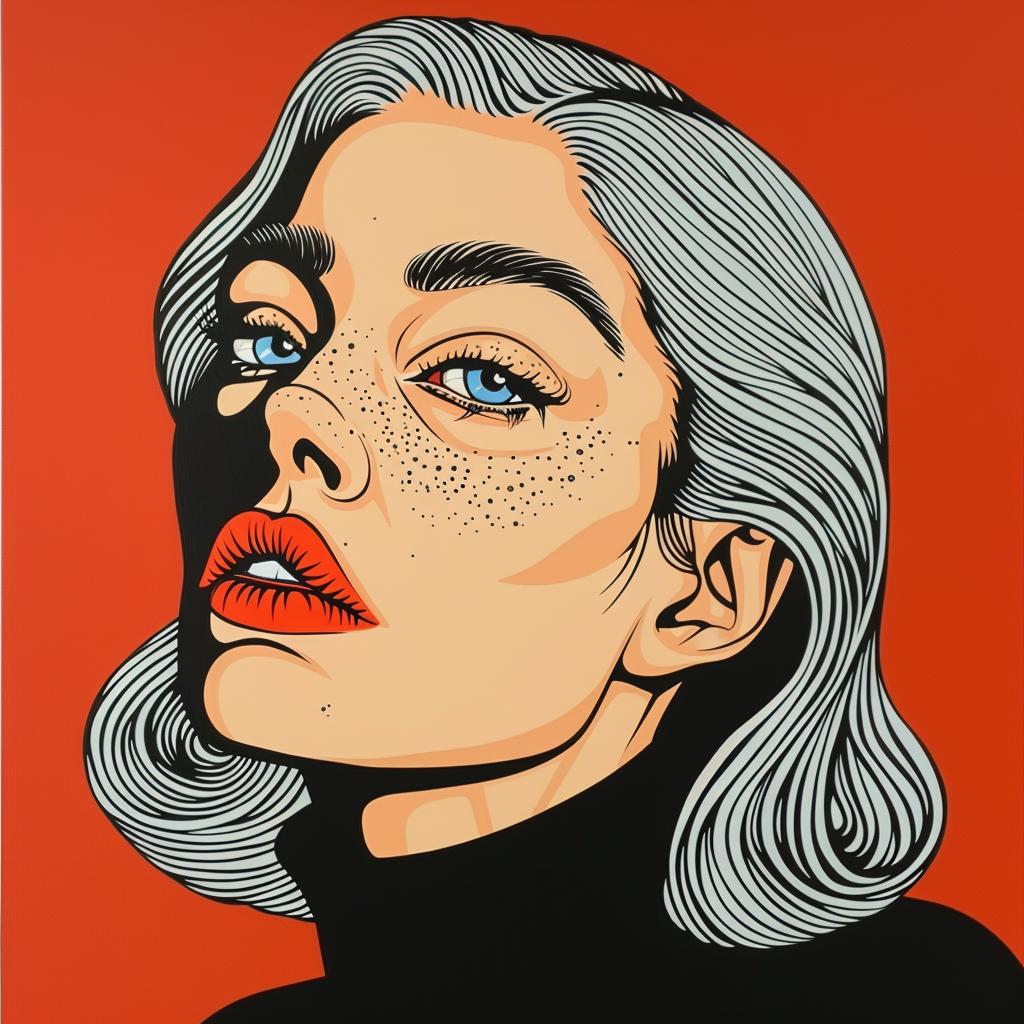 woman  older  portrait  white  hair  pop  art  painting  expression  female 972596