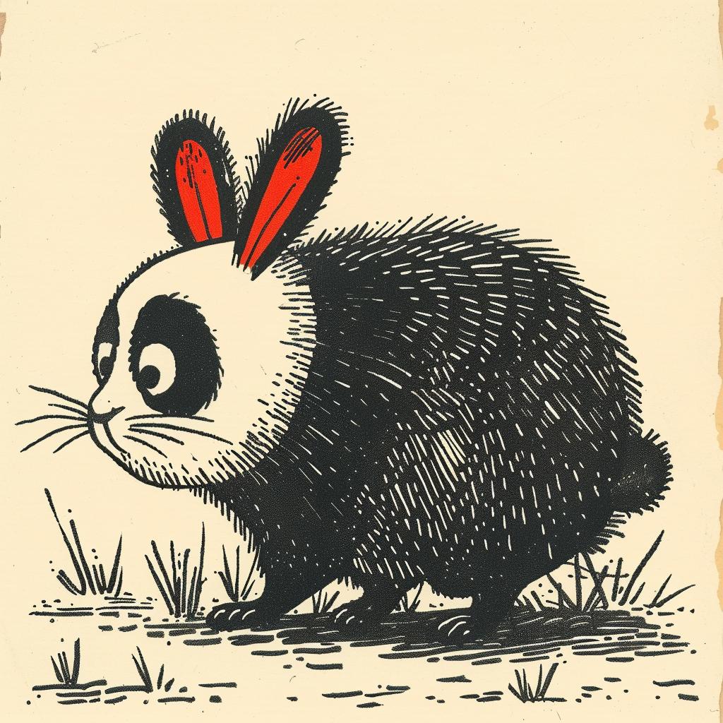 rabbit  panda  mythical  creature  hybrid  red  ear  drawing  animal  art 922737