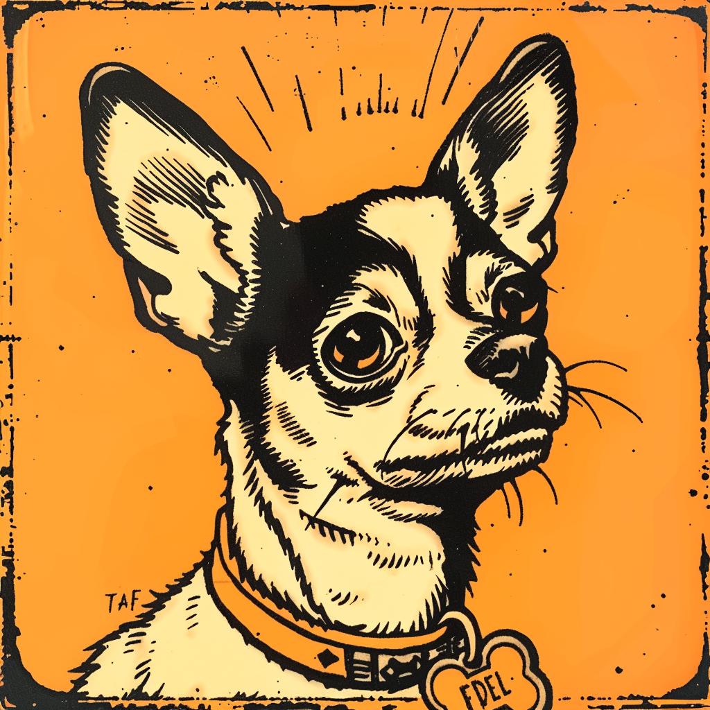 chihuahua  collar  orange  background  dog  canine  art  modern  design  visual 942371