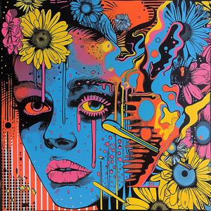 woman  flowers  colorful  portrait  surreal  abstract  vibrant  creative  symbolist  joyful 1077993