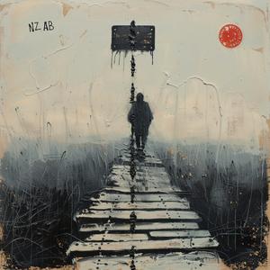 man  walking  bridge  encaustic  paint  impasto  portrait  landscape  Jakub  Rozalski 1066087