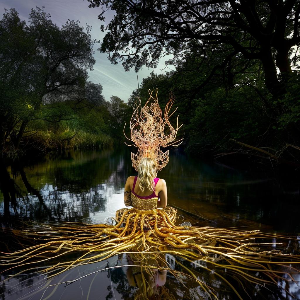 lifestyle  photo  surreal  unusual  lighting  glow  volumetric  woman  water  tree 1027151