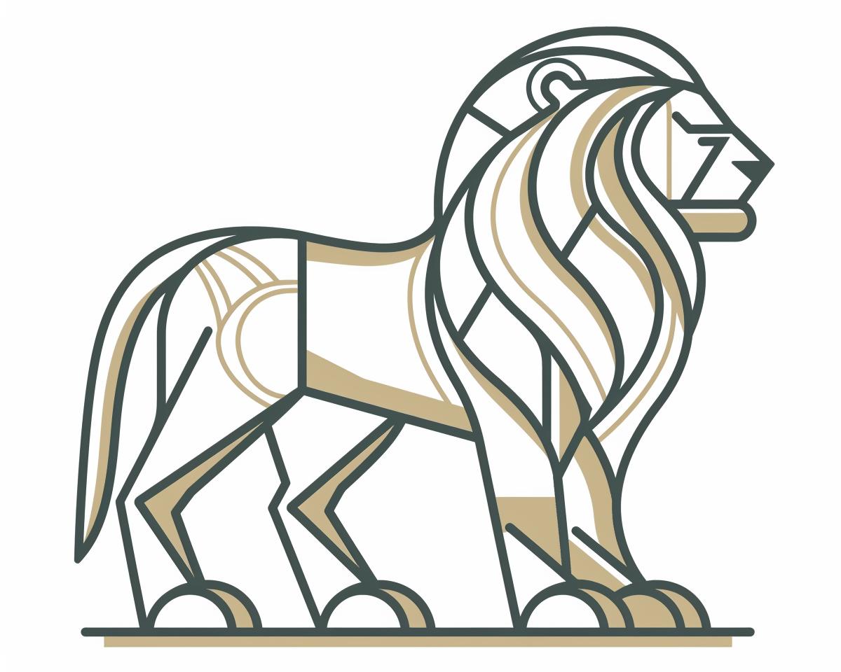 lion  geometric  design  full  body  logo  stylized  art  animal  vector 1027675