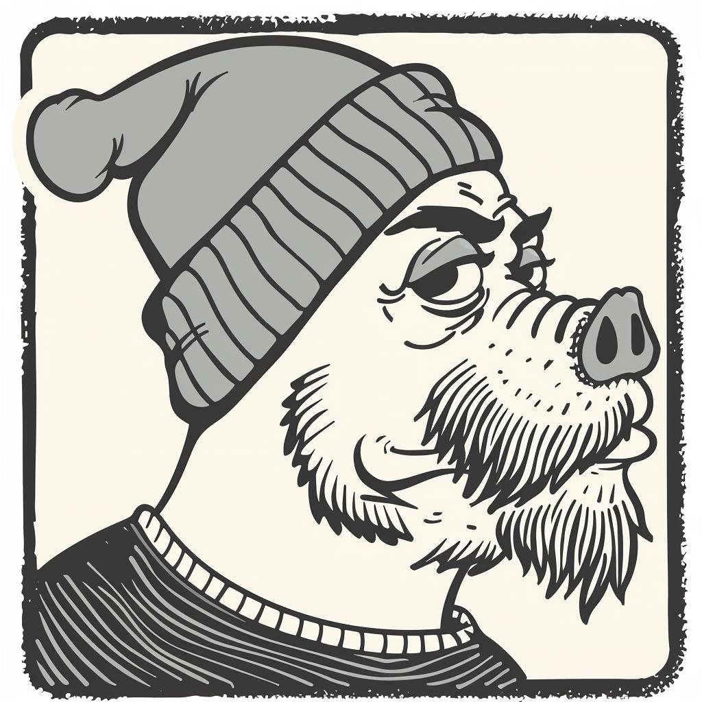 aggressive  streetwise  anthropomorphic  pig  knit  cap  culture  simple  minimal  man 958321