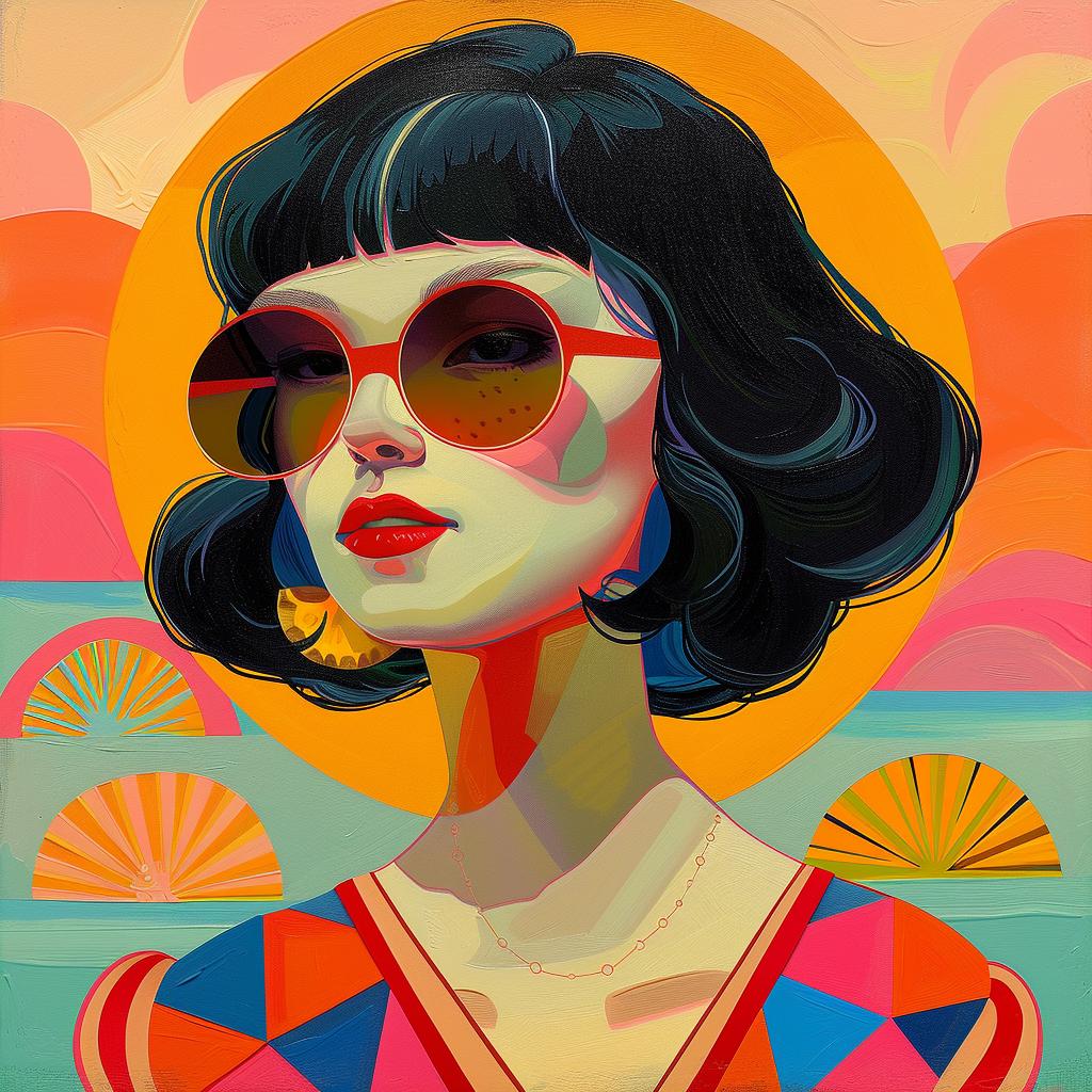 woman  sunglasses  colorful  dress  painting  fashion  modern  art  contemporary  vibrant 966036